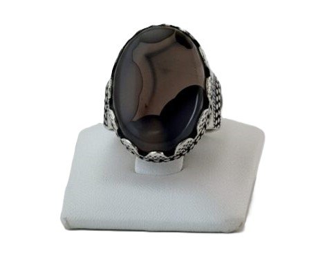 yemeni “civilized bloom” sterling silver ring elite flowery agate yemeni "civilized bloom" sterling silver ring elite flowery agate