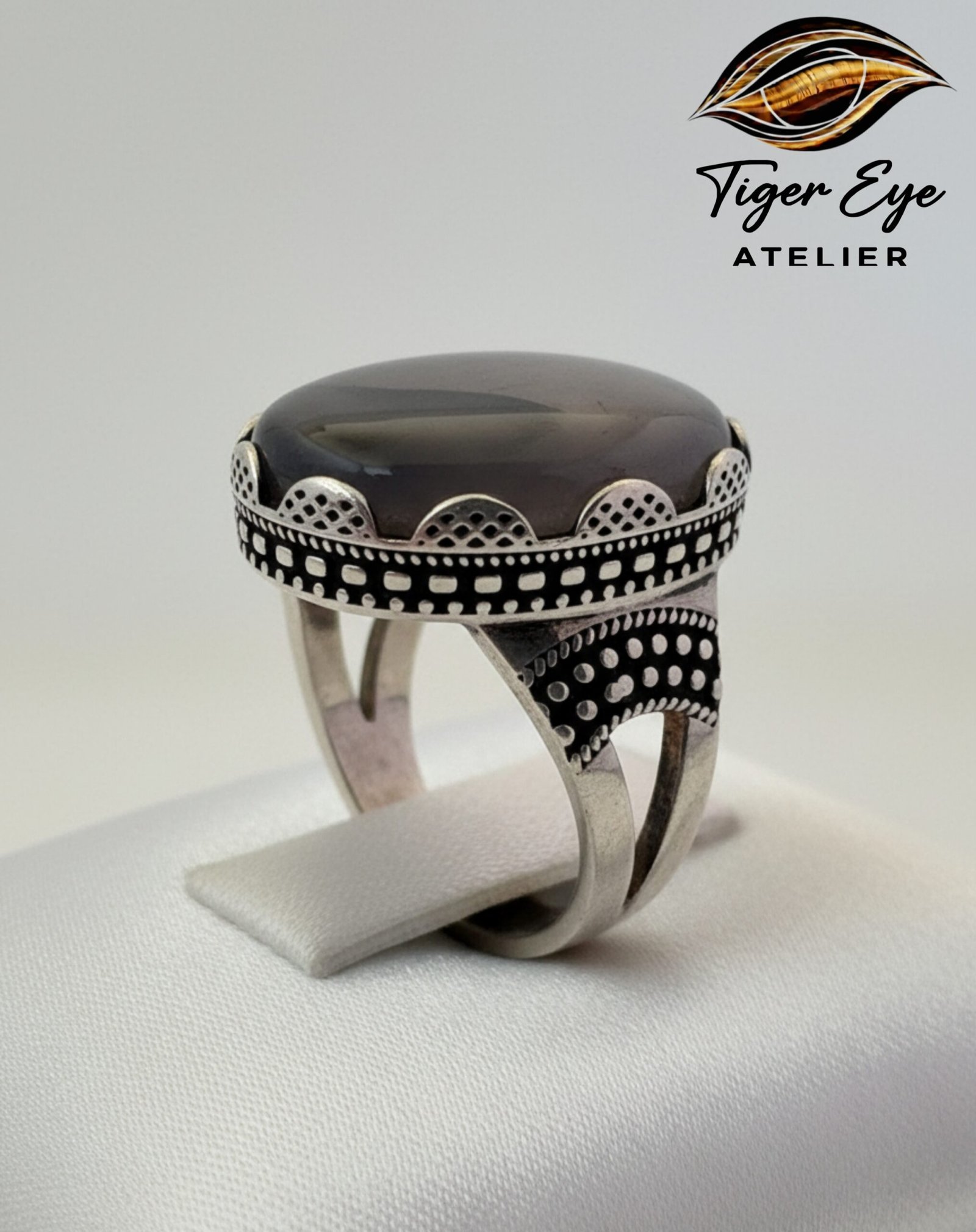 yemeni “civilized bloom” sterling silver ring elite flowery agate yemeni "civilized bloom" sterling silver ring elite flowery agate