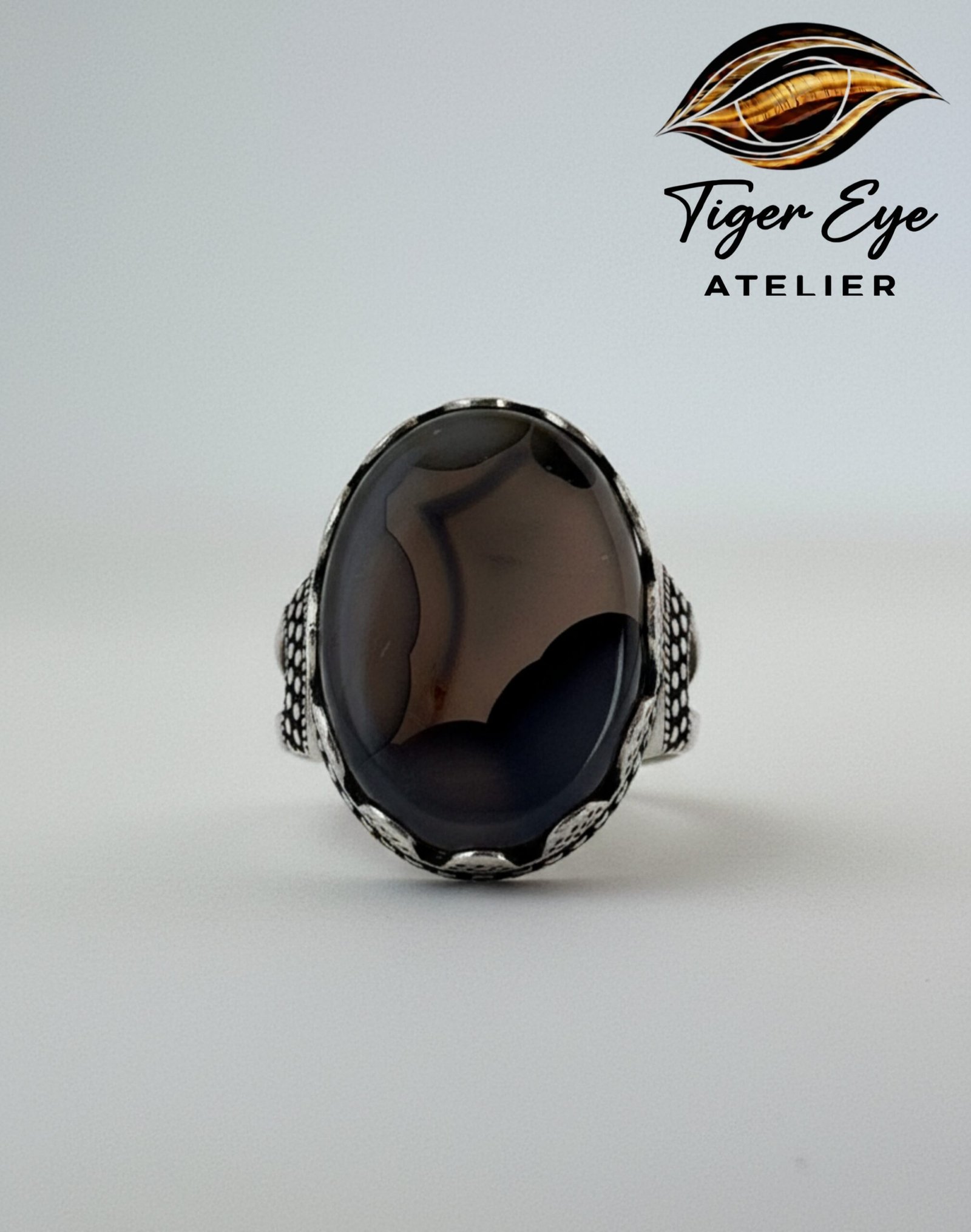yemeni “civilized bloom” sterling silver ring elite flowery agate yemeni "civilized bloom" sterling silver ring elite flowery agate