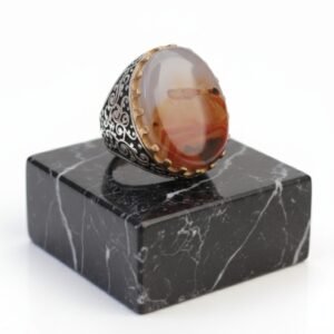 yemeni "civilized heritage" sterling silver ring elite liver colored agate