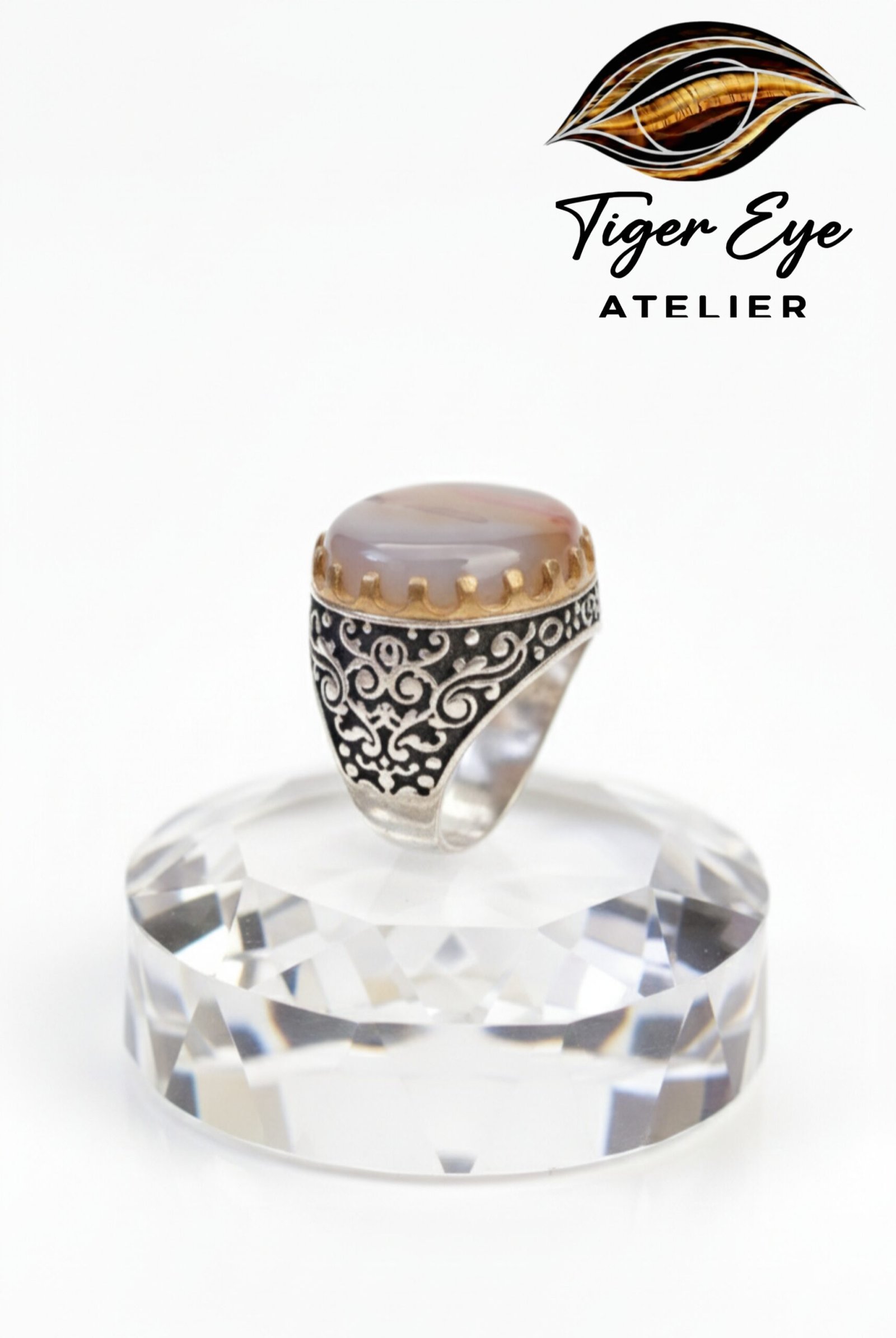 yemeni “civilized heritage” sterling silver ring elite liver colored agate yemeni "civilized heritage" sterling silver ring elite liver colored agate