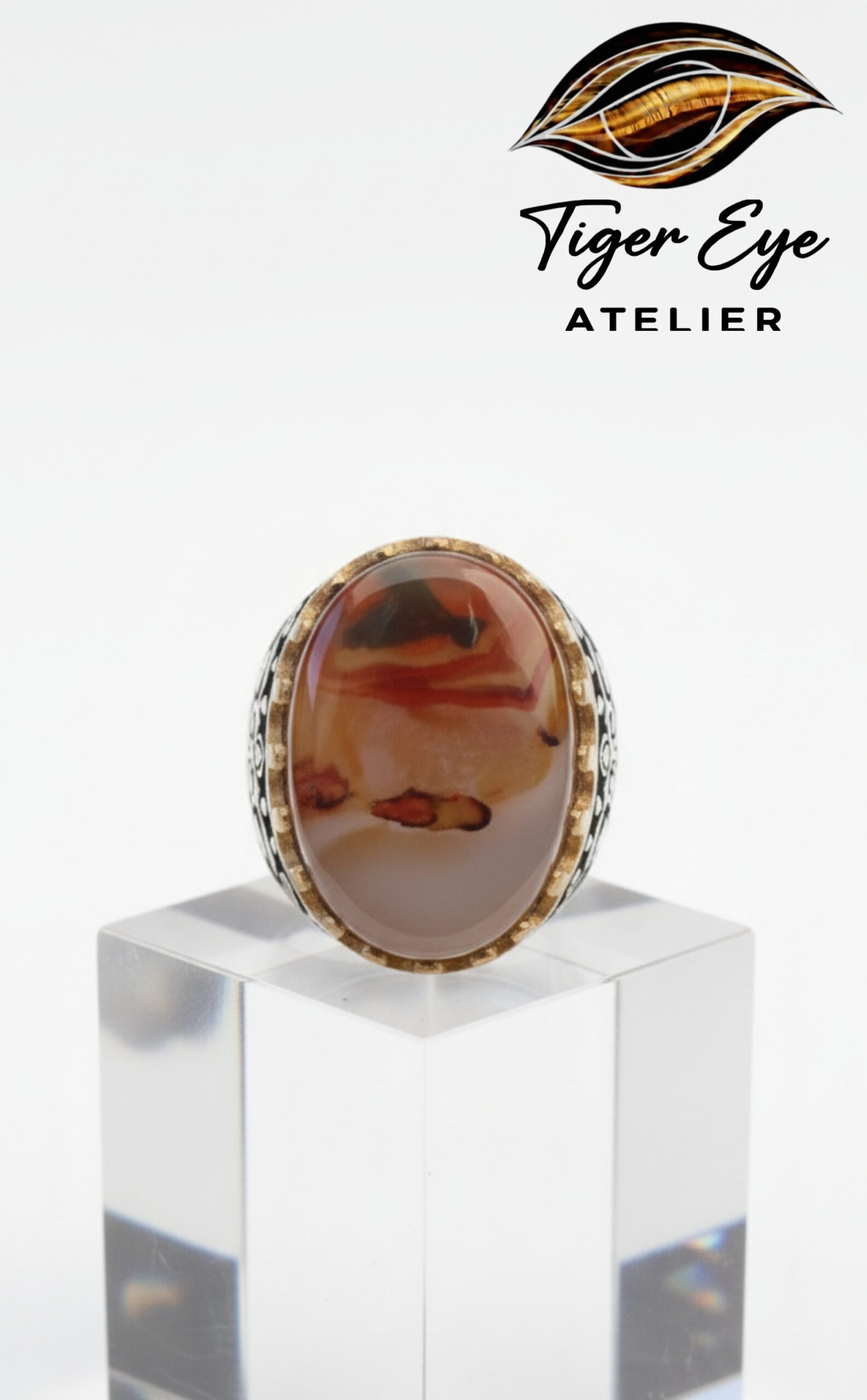 yemeni “civilized heritage” sterling silver ring elite liver colored agate yemeni "civilized heritage" sterling silver ring elite liver colored agate