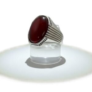 modern yemeni sterling silver ring with brazilian agate "elegance without limits"