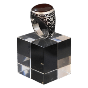 yemeni traditional sterling silver ring with red agate the dignified ring