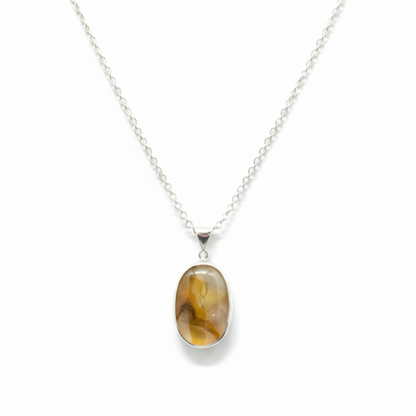 Luminous Golden Fire Yemeni agate necklace