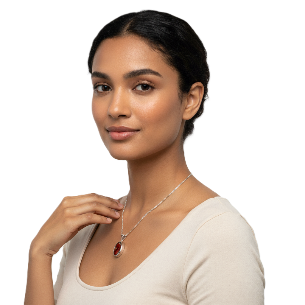 Ghost Plume Vertical Yemeni Agate (Aqeeq) Sterling Silver Pendant Necklace rich red & multi tonal yemeni agate (aqeeq) sterling silver necklace