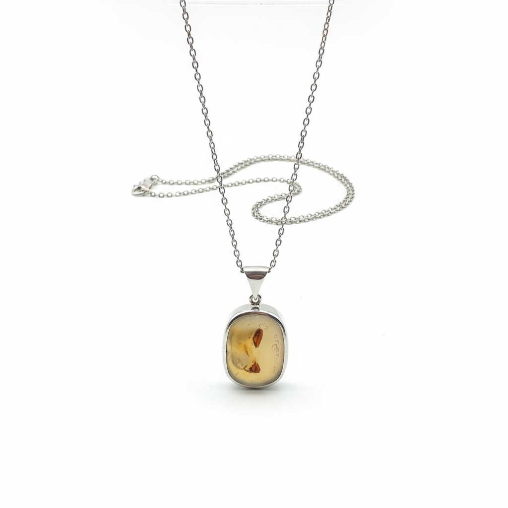 Home inner flame scenic yemeni agate (aqeeq) sterling silver necklace